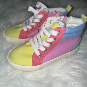 Toddler girls multicolored canvas sneakers